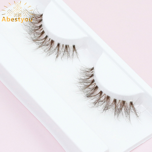 Abestyou Cils entiers auto-adhésifs pré-collés marron chocolat avec logo personnalisé, effet œil de <span class=keywords><strong>chat</strong></span> et phosphorescents - Product Image 6