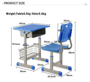 Дешевый пластиковый набор столов для учеников, стол и стулья для начальной школы, регулируемый по высоте, школьная парта и стул - Product Image 4