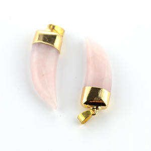 Collier en pierre naturelle, pendentif en cristal en forme de croissant, agate, dent de <span class=keywords><strong>loup</strong></span>, collier en cristal naturel, vente en gros - Product Image 2