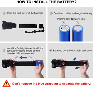 Đèn Pin LED Đèn Pin Chiến Thuật Lumen Cao Đèn Pin Sạc USB 26650 Pin Siêu Sáng Chống Nước - Product Image 6