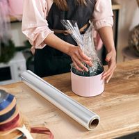 Rouleau de cellophane, sacs en cellophane transparents de grande taille, papier d'emballage transparent pour paniers-cadeaux de fleurs