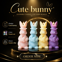 Bougie parfumée artisanale en cire de soja, lapin de Pâques, biologique, longue durée, respectueuse de l'environnement, pour Thanksgiving, Noël, fêtes