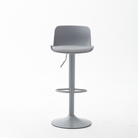 Tabouret de bar moderne réglable en hauteur, blanc, avec dossier et repose-pieds, base sur piédestal, pour salle à manger, hôtel, usage commercial