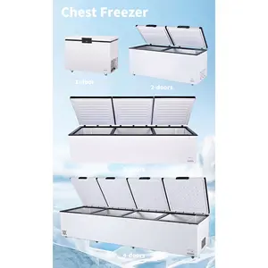 Low temperature large capacity horizontal deep freezer of various sizes for home and commercial use freezer refrigerator