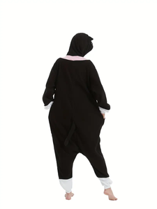 2025 tutina in pile, tutina nera per <span class=keywords><strong>gatti</strong></span>, <span class=keywords><strong>pigiama</strong></span> da donna <span class=keywords><strong>con</strong></span> <span class=keywords><strong>stampa</strong></span> di animali cartoni animati, abbigliamento da notte in flanella-MOQ 3 pz - Product Image 5