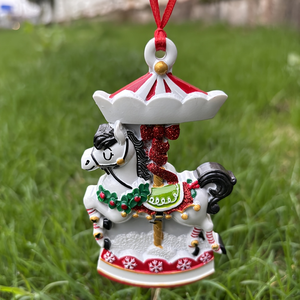 Adorno Navideño Personalizado <span class=keywords><strong>de</strong></span> Caballo <span class=keywords><strong>de</strong></span> Carrusel para Árbol <span class=keywords><strong>de</strong></span> <span class=keywords><strong>Navidad</strong></span>, Decoración Colgante con Nombre Personalizado, Regalo DIY <span class=keywords><strong>de</strong></span> Resina - Product Image 2