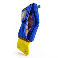 Warna kontras yang disesuaikan dengan pola kain bersulam, dompet pendek multifungsi, tempat kartu, portabel dan ringan