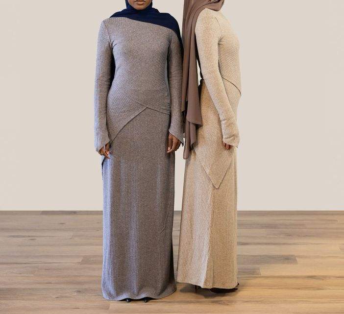 Long Sleeve Cotton Muslim Dress Loose Floral Maxi