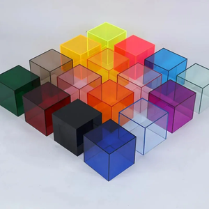 Bespoke Acrylic vuông nhỏ <span class=keywords><strong>Cube</strong></span> hộp cho kẹo Quà Tặng Stackable Cuboid container 5-mặt hộp lưu trữ cho hạt mini đồ chơi - Product Image 1