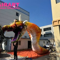 Grande Décoration Gonflable Serpent-Dragon Démoniaque pour Halloween, Monstre Gonflable Géant Maléfique pour Décoration de Jardin et Fête de Carnaval