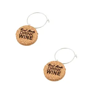 Custom Wine Glass Charms Mini Drinking Bottle Charm Wine Bottle Neck Tags Charms Markers Tags Identification Rings for Party