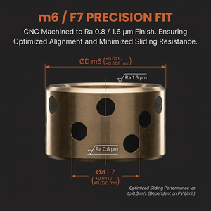 Bushing Grafit Perunggu YMD Self-Lubricating SAE 841, Bushing Perunggu untuk Panduan Cetakan, Bantalan Grafit Tanpa Minyak, Bushing Kuningan - Product Image 3