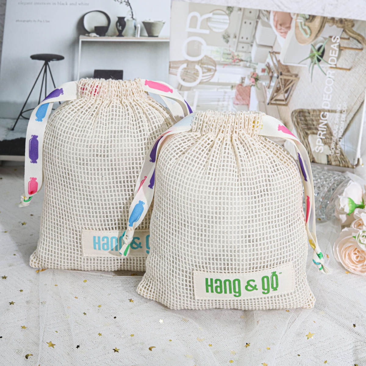 Small Cotton Mesh Drawstring Bag Eco-Friendly Printed Gift Soap Candle Cosmetic Packing Organic Mesh Pouch