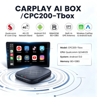 Boîtier AI CarPlay Android 13.0 OEM ODM d'usine, Qualcomm 8 cœurs 8 Go+128 Go, adaptateur sans fil 4G LTE SIM GPS CarPlay Android Auto