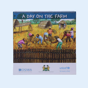 Calendrier de bureau personnalisé avec reliure Wiro-o, thème de la vie à la ferme, récolte des rizières illustrée, livre d'histoires quotidiennes pour enfants et décoration de la maison - Product Image 4