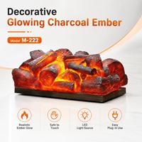 Bûches décoratives en résine imitation charbon pour inserts de cheminée électrique, décoration intérieure, lot multi-pièces
