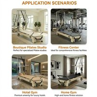 Reformer de Pilates de Madera de Arce con Media Torre para Uso Comercial en Estudio