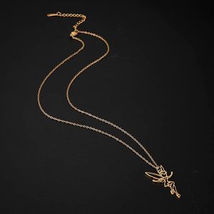 Exquisito collar de princesa Wendy <span class=keywords><strong>Tinkerbell</strong></span>, gargantilla de Ballet de bailarina mágica, joyería de acero inoxidable de moda para niñas, chapado en oro - Product Image 5