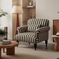 Fauteuil de salon moderne de style français, fauteuil de détente en tissu de coton pour les appartements grands et petits
