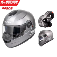 Casque de Moto Original LS2 à Double Visière, Casque Modulable Relevable LS2 FF908 STROBE II