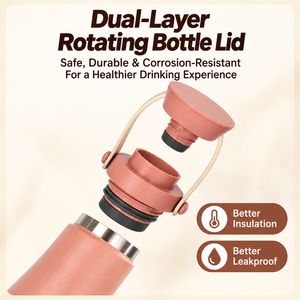 Bouteille d'eau isotherme en acier inoxydable 304 avec poignée, thermos portable 6-12h pour les voyages, le bureau et les activités de plein air - Product Image 2