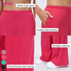 Pantalon de sport Janya léger, respirant, ample et décontracté, coupe droite, jambe large, <span class=keywords><strong>taille</strong></span> <span class=keywords><strong>haute</strong></span> élastique pour femme - Product Image 4