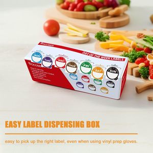 <b>Removable</b> Day Dot Food Label Stickers Dispenser <b>Box</b> Peel Tab For Restaurant Freezer Meal Prep Food Container Planner Supplies - Product Image 4