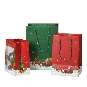 Xianghui personnalisable style vacances jetable biodégradable sac en papier Kraft poignée vêtements emballage cadeau motif sac en papier - Product Image 4