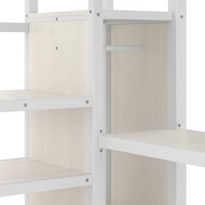 Lit mezzanine queen size avec bureau en forme de L et lit mezzanine en métal USB avec <span class=keywords><strong>armoire</strong></span> et étagère réglable - Product Image 5