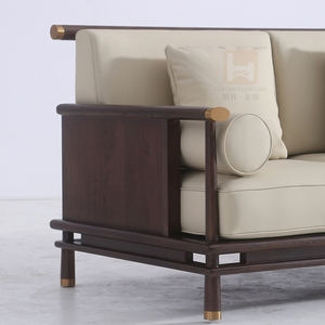Ensemble de canapés en <span class=keywords><strong>cuir</strong></span> <span class=keywords><strong>microfibre</strong></span> avec cadre en bois massif de style antique, coussin en éponge de haute qualité, personnalisation, hall d'hôtel, appartement, villa - Product Image 6