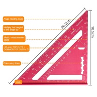 Règle de charpentier, nouveauté, échelle en aluminium de 7 pouces, règle carrée/Angle/carré de forme triangulaire