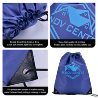Sac à dos de sport noir avec propre logo personnalisé sac à dos en polyester de voyage étanche pour le rangement des cordes sac à cordon pour l'école et la salle de sport