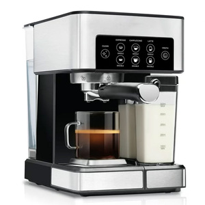 เครื่องชงกาแฟเอสเพรสโซพร้อมเครื่องบดในตัว - เครื่องชงกาแฟอัตโนมัติแบบหม้อต้มคู่ 20 บาร์ พร้อมก้านตีฟองนมสำหรับคาปูชิโน - Product Image 5
