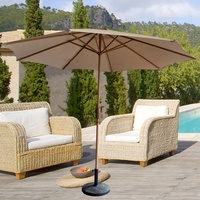 Nouvelle arrivée : Parasol de table moderne imitation bois pour marché, patio, jardin, restaurant, café, hôtel, cour extérieure, hôpital