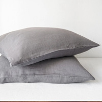 Refroidissement 100% taies d'oreiller en lin solide couleur unie fermeture d'enveloppe respirant naturel 19x29 pouces 48x74cm housses d'oreiller en lin