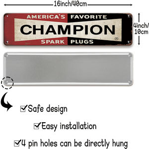 Plaque en métal vintage classique STP Champion Sinclair Spark Plugs, <span class=keywords><strong>d</strong></span>écoration murale rétro pour <span class=keywords><strong>garage</strong></span> et atelier, cadeau pour les passionnés <span class=keywords><strong>d</strong></span>'automobile - Product Image 5