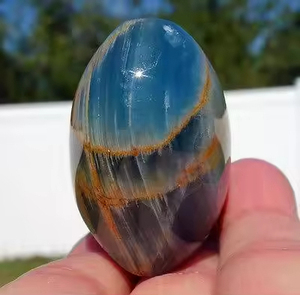 Huevo de Aventurina Verde Natural al por Mayor, Huevo de Ónix Azul, Piedra Curativa de Cristal Pulida a Mano, Decoración Feng Shui para el Hogar y la Oficina, Regalo - Product Image 6