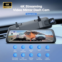 AZDOME AR09 kamera dasbor mobil, kotak hitam mobil 4K penglihatan malam, perekam GPS lensa ganda