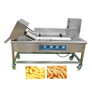 HUAGANG machinery stainless steel continuous conveyor chicken wings frying machine onion frying production line