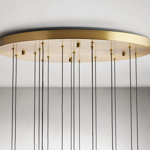 โคมไฟแขวนอยู่ในห้องอันอบอุ่นแบบมินิมอลลิสต์ทันสมัยหรูหราโคมไฟแขวนเพดานรูปหยาดฝนทำจากแก้วทรงหยดน้ำสีทองสำหรับวิลล่า - Product Image 3