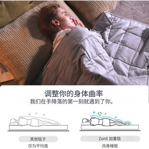 Couverture lestée gris clair 15 lb, couette thérapeutique pour le soutien du sommeil, utilisation printemps-automne - Product Image 3