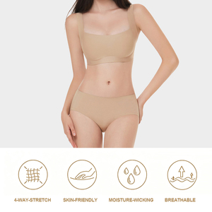 Ropa Interior Femenina de Color Sólido sin Costuras, Cómoda y Transpirable, con Logotipo Personalizado, Sujetador Sexy sin Varillas - Product Image 3