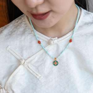 Роскошный браслет из серебра 925 пробы с натуральным белым хрустальным жемчугом, агатом, бирюзой и золотым покрытием — подарок для мира и удачи - Product Image 5