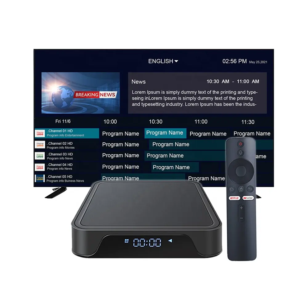 جهاز تي في بوكس عالي الجودة 4K بنظام أندرويد 11.0 يدعم بالجملة واجهة IP TV M3u اختبار مجاني لوحة صفقات ذكية