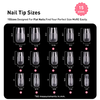 180 pièces de pointes d'ongles de haute qualité, forme unique, logo personnalisé, carré moyen, pré-sculptées, pointes d'ongles 3D en forme d'arc, étoile, 15 tailles