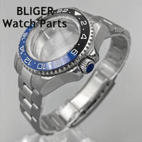 Boîtier de montre de plongée en acier inoxydable de 43 mm, verre saphir, compatible avec les mouvements NH35 NH36 ETA2824 PT5000 Miyota8215 DG3804, lunette rotative