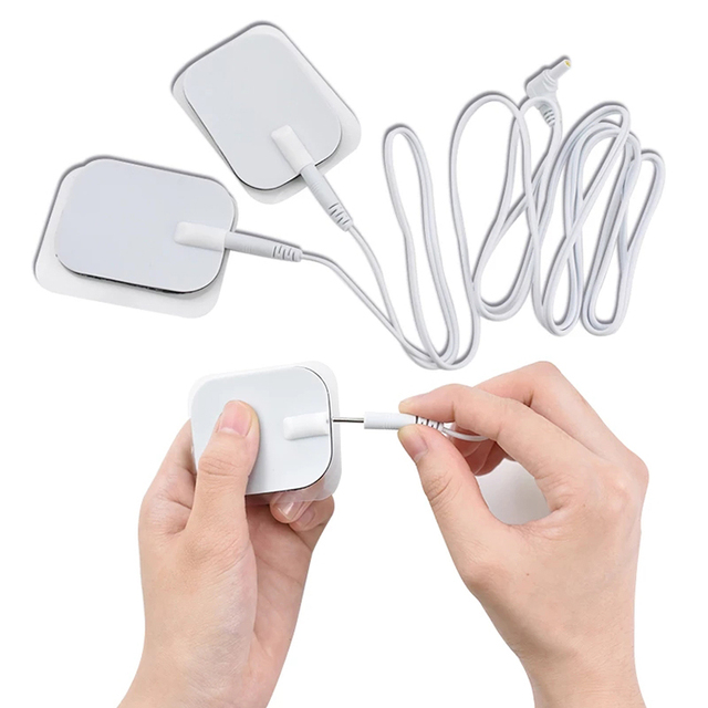 Custom Electrotherapy Electrode Lead Wire Cable with EMS & TENS USB Rechargeable 150cm Snap Connector Medical Cable
