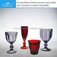 Verres à vin à long pied colorés de luxe en cristal bohème pour la décoration intérieure, gobelets écologiques de Liaoning pour mariage