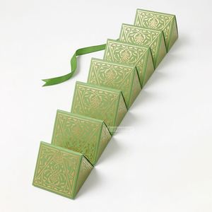 Boîte spéciale verte musulmane recyclable, faite à la main, mini-boîte hexagonale pour le festival de l'Eid, ensemble de cadeaux de bonbons arabes pour mariage - Product Image 3
