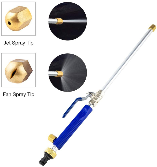 Idropulitrice a getto d'acqua, spruzzatore per irrigazione in metallo per impieghi gravosi con estremità del tubo universale, spruzzatore per la pulizia delle finestre in vetro